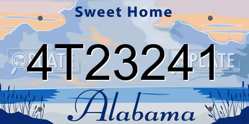 4T23241 Alabama License Plate