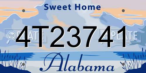 4T23741 Alabama License Plate