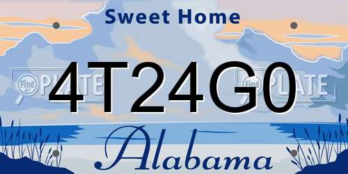4T24G0 Alabama License Plate
