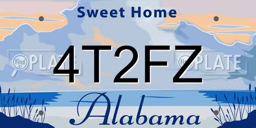 4T2FZ Alabama License Plate