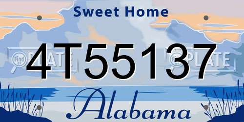 4T55137 Alabama License Plate