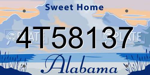 4T58137 Alabama License Plate