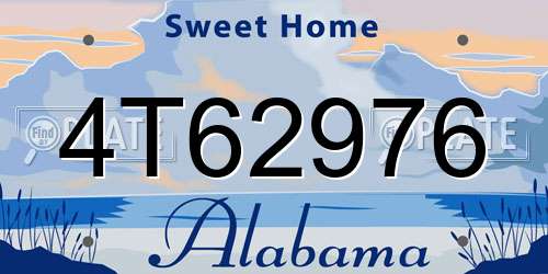 4T62976 Alabama License Plate