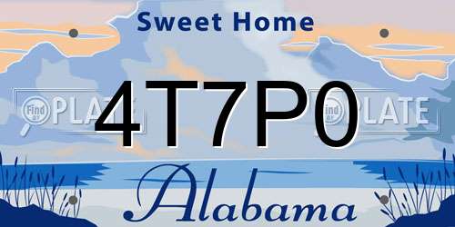 4T7P0 Alabama License Plate