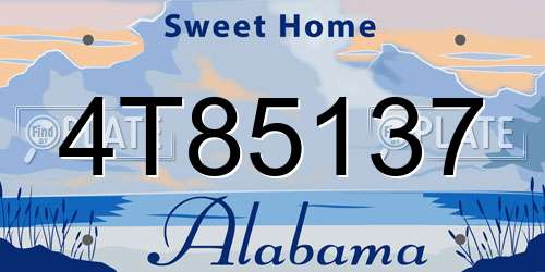 4T85137 Alabama License Plate