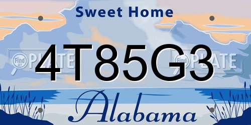 4T85G3 Alabama License Plate