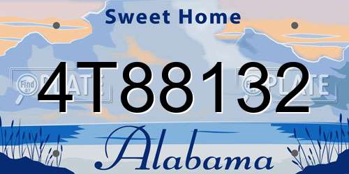 4T88132 Alabama License Plate
