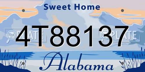 4T88137 Alabama License Plate