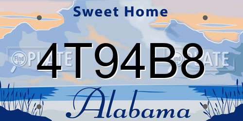 4T94B8 Alabama License Plate