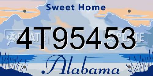 4T95453 Alabama License Plate