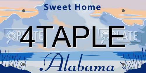 4TAPLE Alabama License Plate