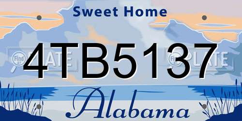 4TB5137 Alabama License Plate