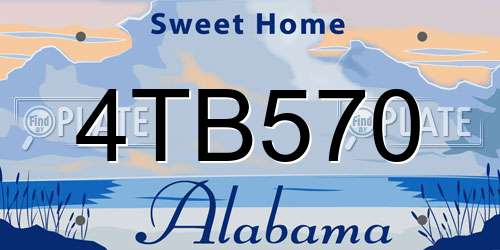 4TB570 Alabama License Plate