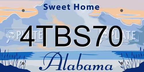 4TBS70 Alabama License Plate