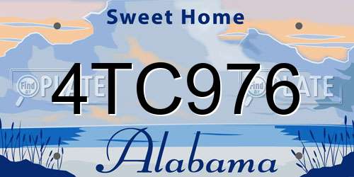 4TC976 Alabama License Plate