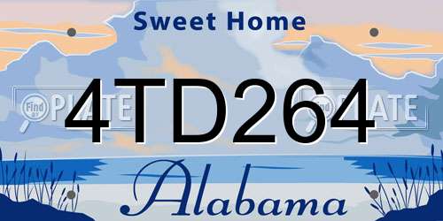 4TD264 Alabama License Plate
