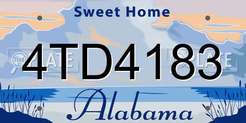 4TD4183 Alabama License Plate