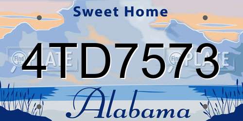 4TD7573 Alabama License Plate