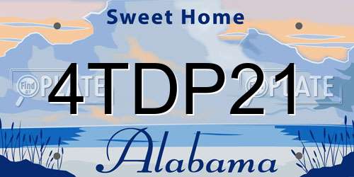 4TDP21 Alabama License Plate