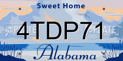 4TDP71 Alabama License Plate