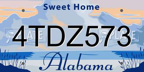 4TDZ573 Alabama License Plate
