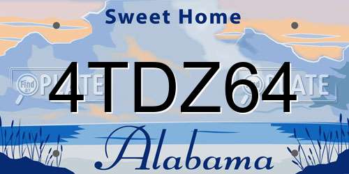 4TDZ64 Alabama License Plate