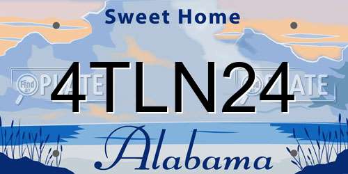 4TLN24 Alabama License Plate
