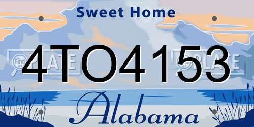 4TO4153 Alabama License Plate