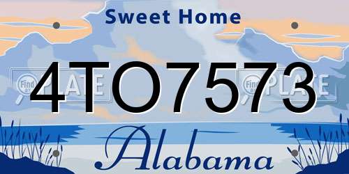 4TO7573 Alabama License Plate