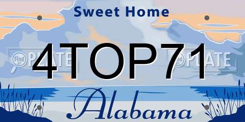 4TOP71 Alabama License Plate