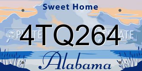 4TQ264 Alabama License Plate