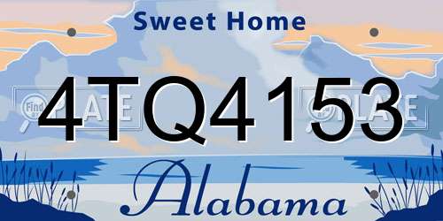 4TQ4153 Alabama License Plate