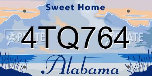 4TQ764 Alabama License Plate