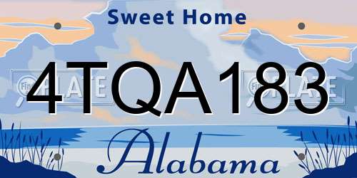 4TQA183 Alabama License Plate