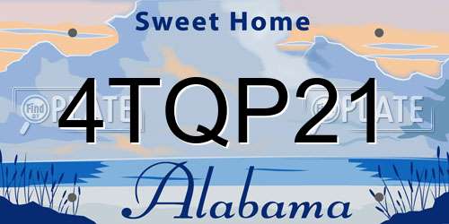 4TQP21 Alabama License Plate