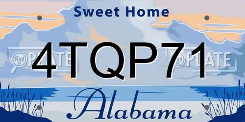 4TQP71 Alabama License Plate