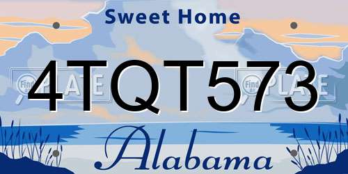 4TQT573 Alabama License Plate