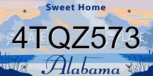 4TQZ573 Alabama License Plate