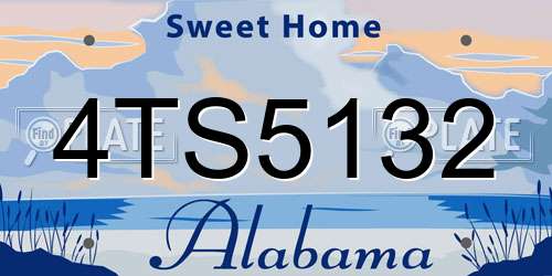 4TS5132 Alabama License Plate