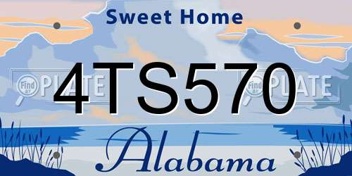 4TS570 Alabama License Plate