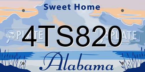 4TS820 Alabama License Plate