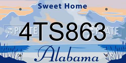 4TS863 Alabama License Plate