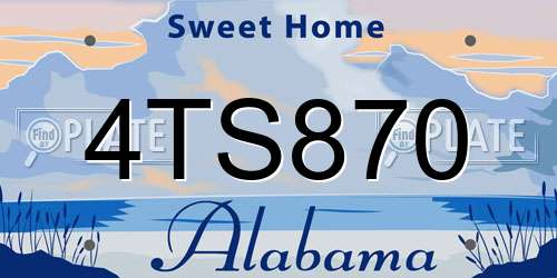 4TS870 Alabama License Plate