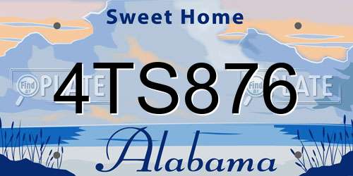 4TS876 Alabama License Plate
