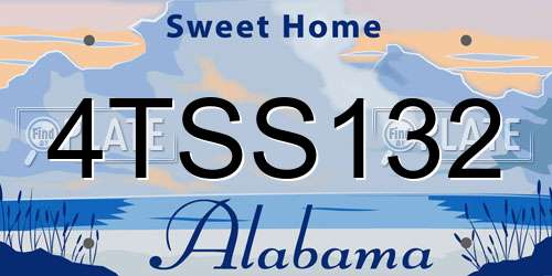 4TSS132 Alabama License Plate