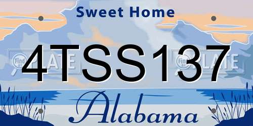4TSS137 Alabama License Plate