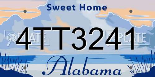 4TT3241 Alabama License Plate