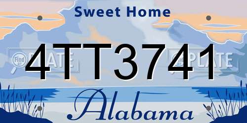 4TT3741 Alabama License Plate