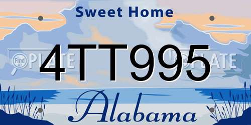 4TT995 Alabama License Plate