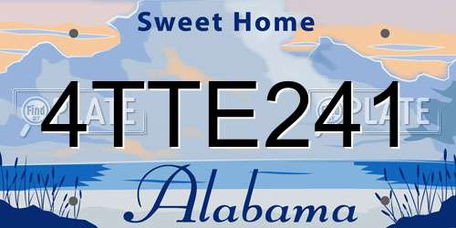 4TTE241 Alabama License Plate